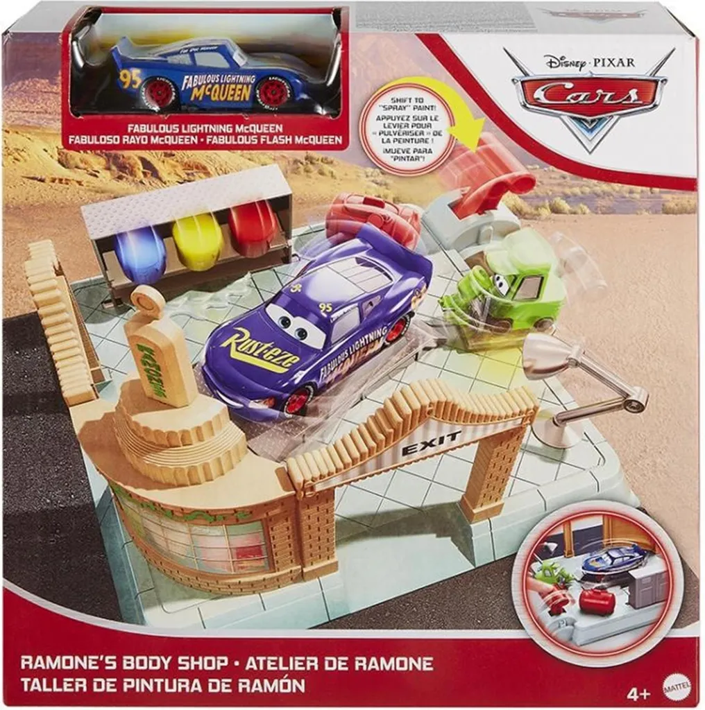 Coffret de jeu Cars Ramon's Paint Shop pour étendre vos pistes Mattel