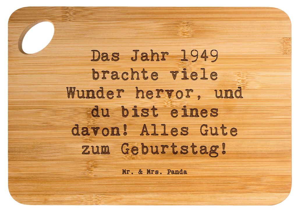Mr. & Mrs. Panda Frühstücksbrettchen Spruch 1949 Geburtstag Produktbild 