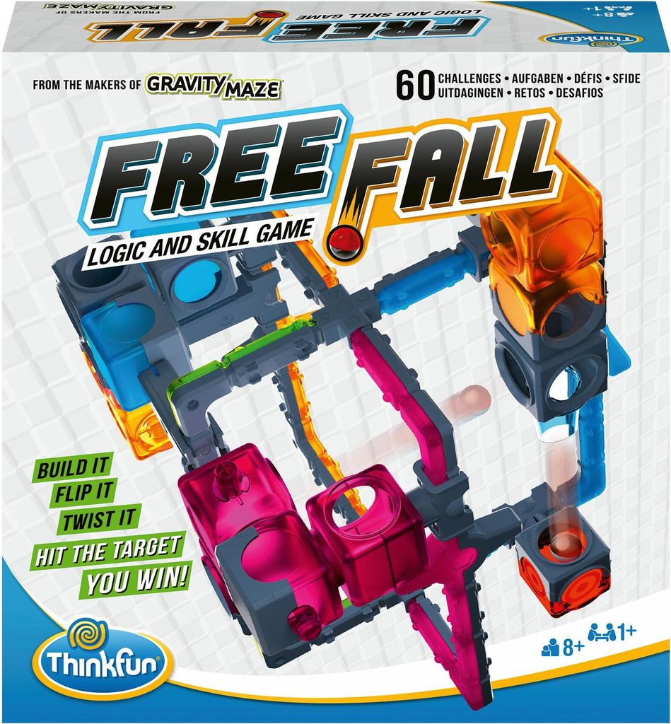 Thinkfun Free Fall 76548 Denkpsiel - 60 Herausforderungen für alle Altersgruppen