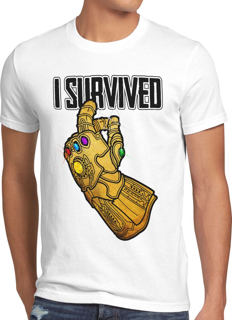 style3 I survivded Thanos Herren T-Shirt infinity superheld Produktbild 