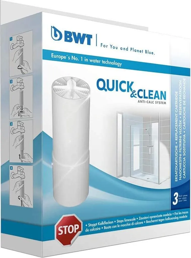Filtre BWT Quick & Clean pour douche sans traces - Recharges pack de 3 - 3