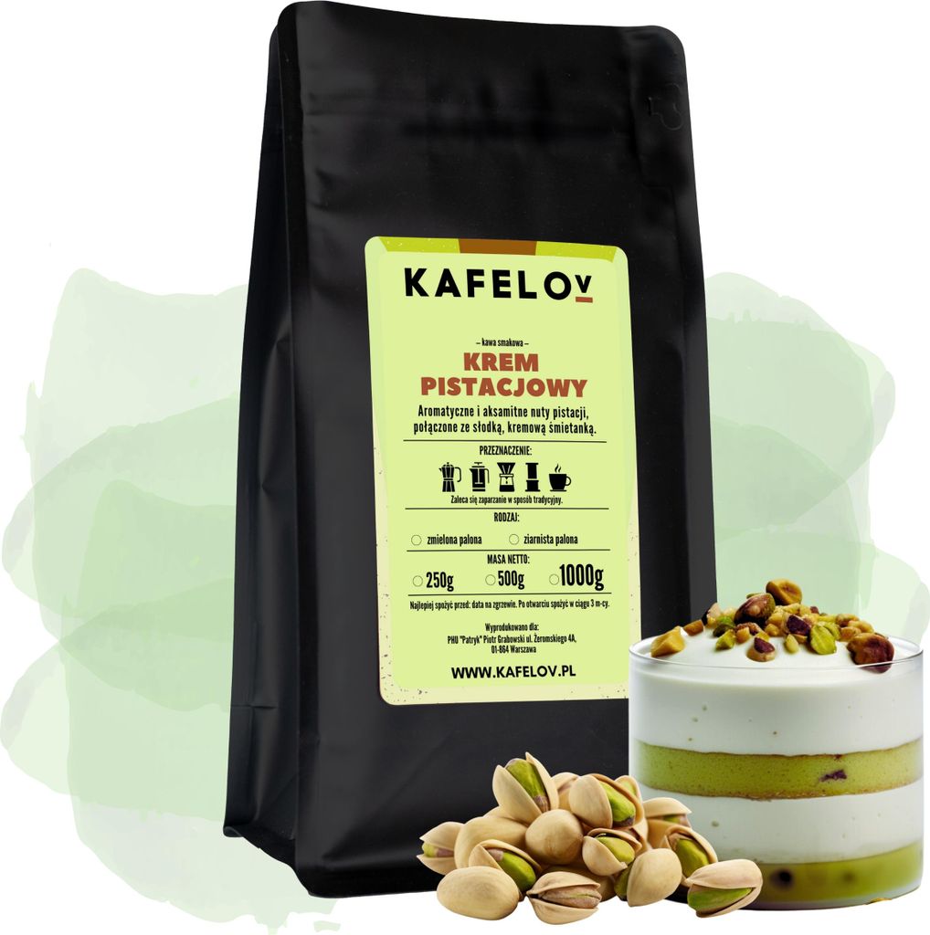 KAFELOV | Kaffeebohnen Pistaziencreme - 1000g - Aromatisch und cremig - 100% Arabica