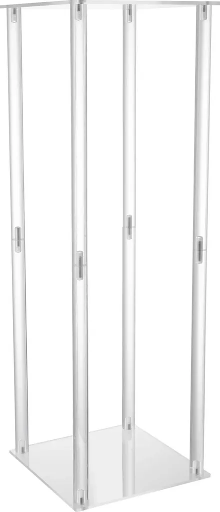 Support fleurs acrylique transparent robuste et colonne géométrique S