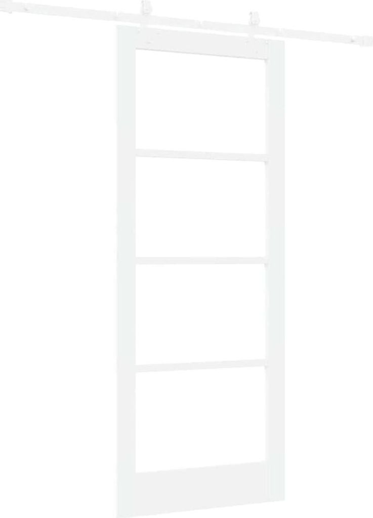 Schiebetür Weiß 83 x 202 cm Massivholz Kiefer und Glas