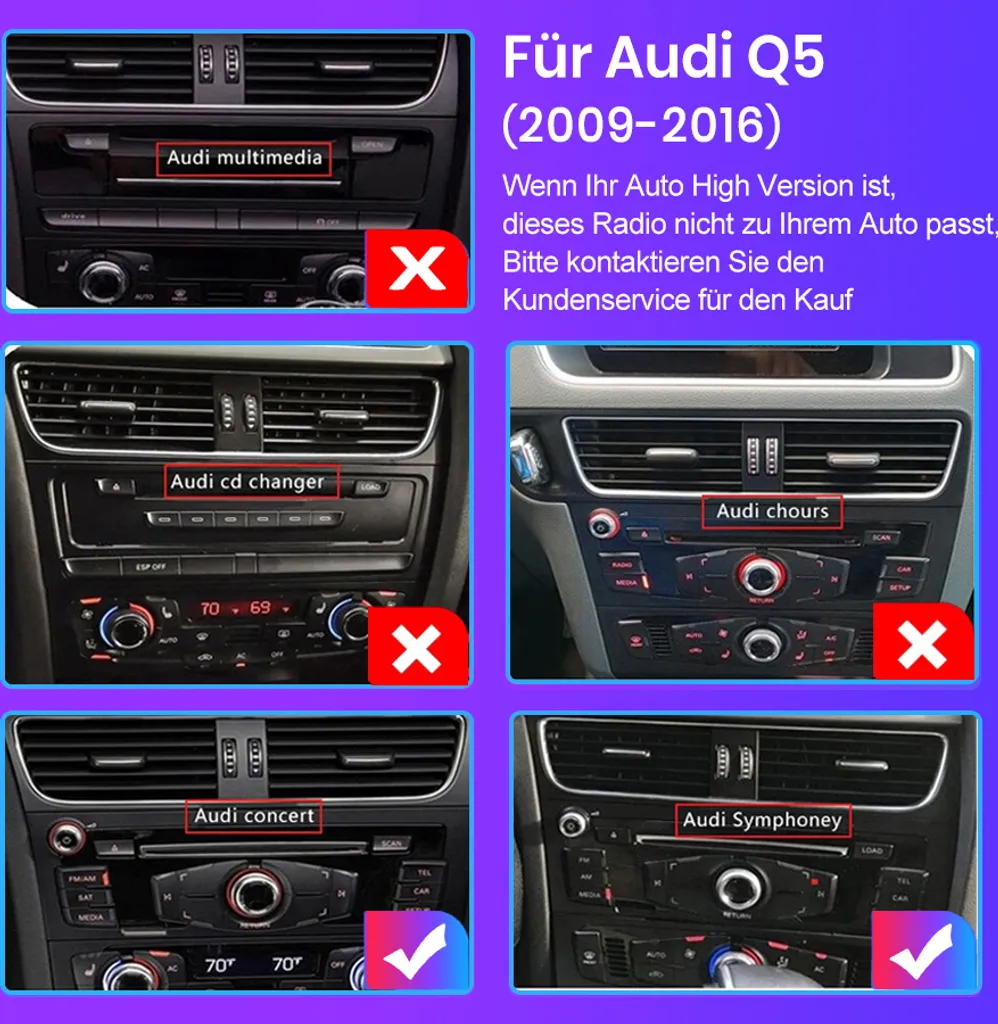 Navigation GPS Audi Q5 2009-2016 Android avec CarPlay et Bluetooth 5.0 - 3