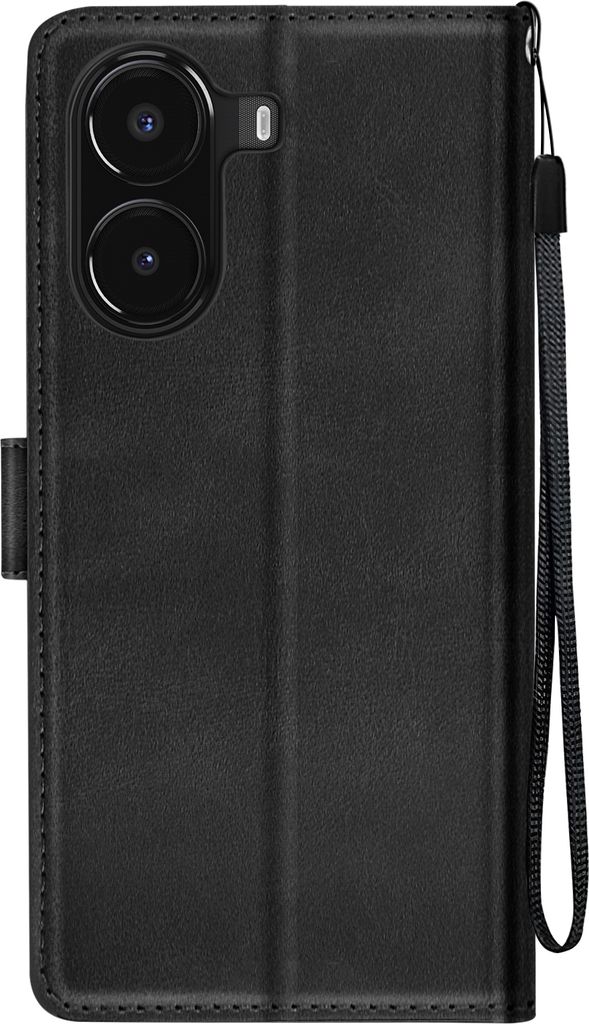 Avizar, Hülle für Xiaomi Poco X7 Pro mit Dragonne, Klappetui, Geldbeutelhalter, Schwarz