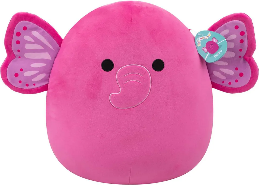 Squishmallows Evelyn le Papillon Éléphant Rose Peluche Ultra Douce 40cm