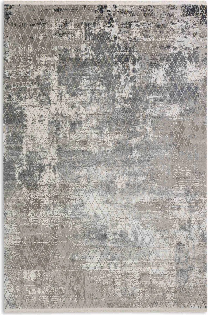 Tapis gris clair VISION 80x150 cm résistant et facile d'entretien