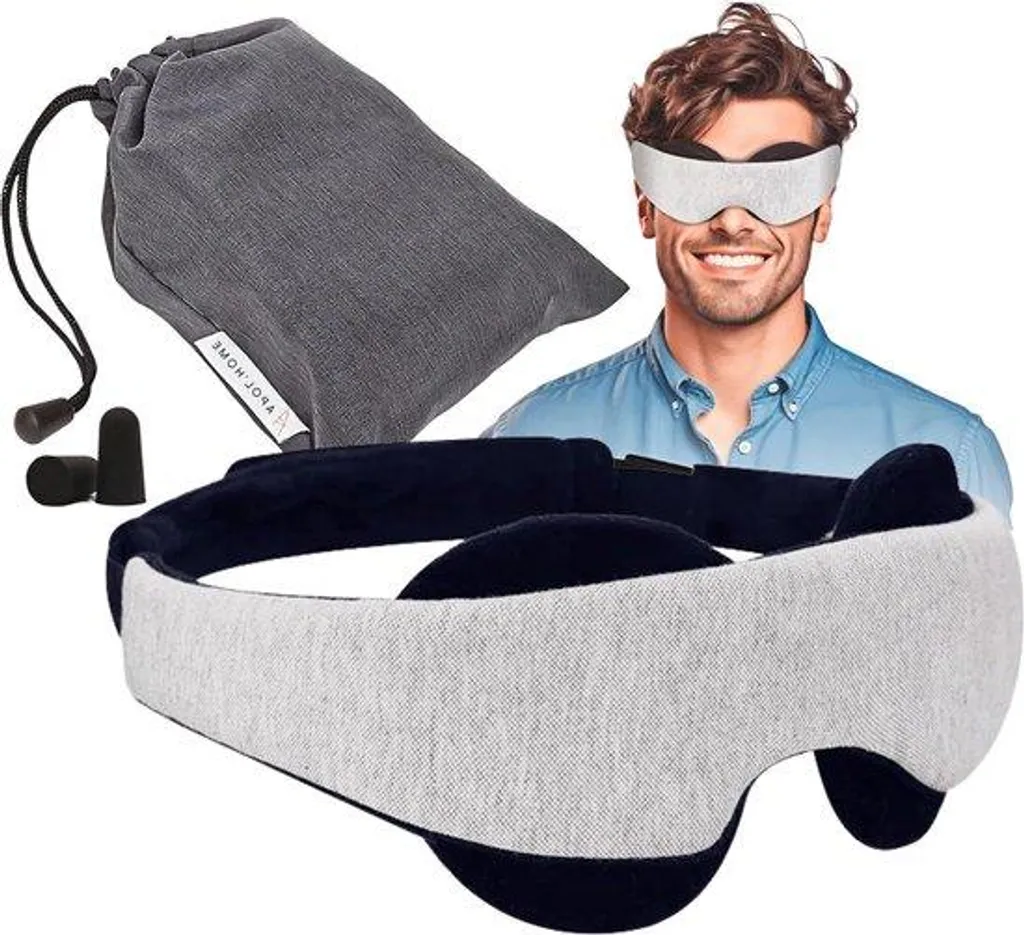 Masque de sommeil pour voyage et repos profond en coton doux réglable