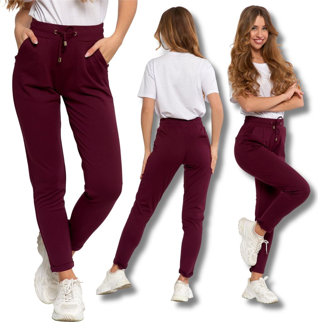 Damen-Sweatpants Glattes, Konisch Zulaufendes Bein Bequem Klassisch Moraj S