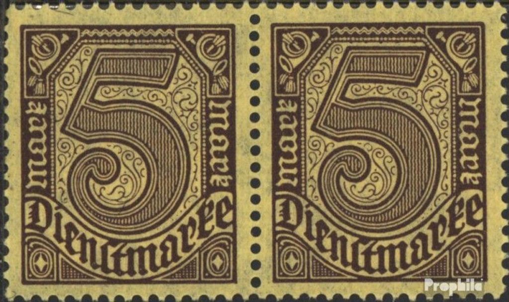 Briefmarken Deutsches Reich 1920 Mi Kat-Nr.: D33(I), Zierlinien an der 5 verbunden postfrisch Ziffern ohne 21
