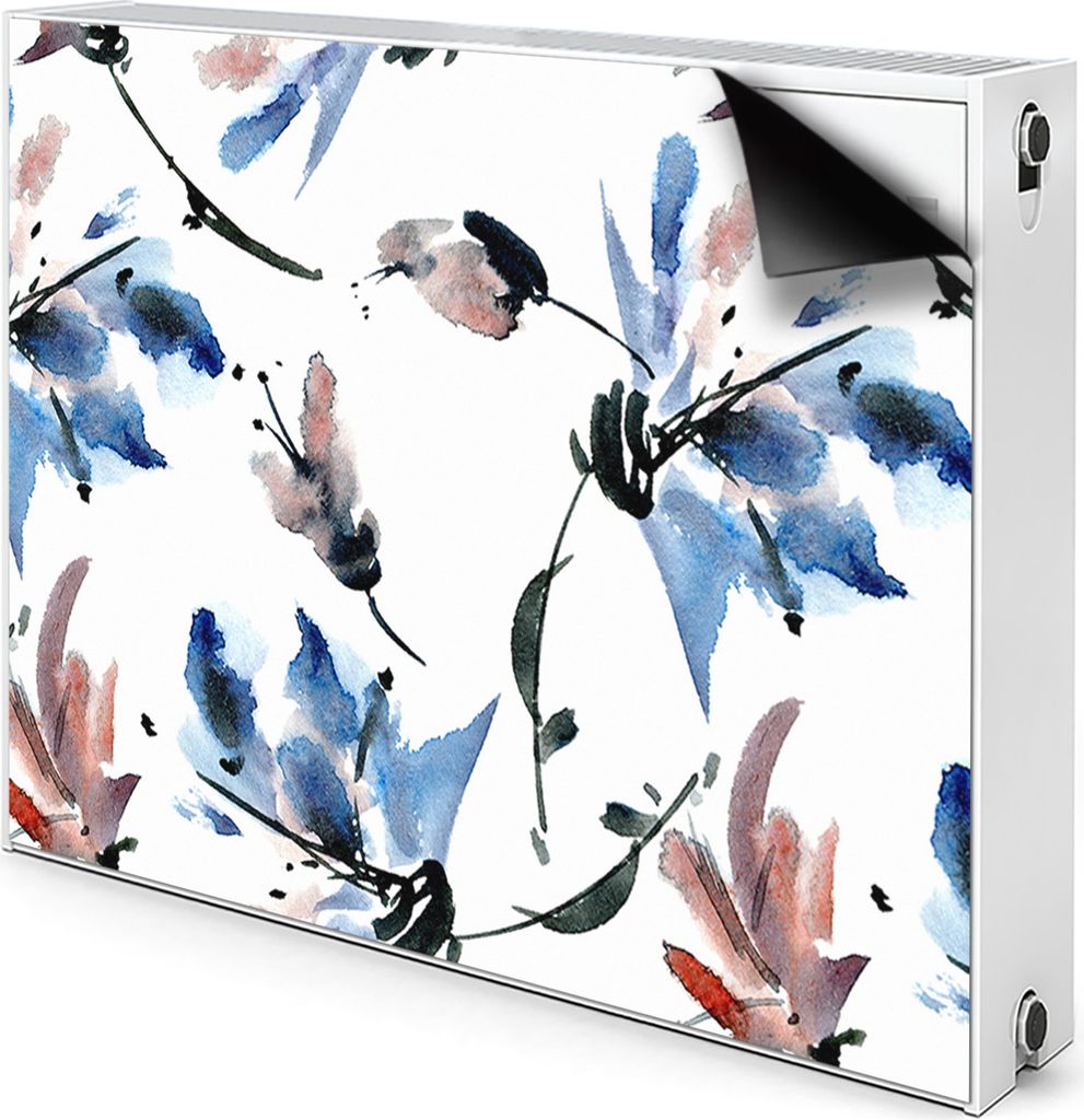 Magnet Radiator Magnet Mat Heizkörperverkleidung Heizkörper-Abdeckung Heizung 80x60 cm - Aquarell, Blumen