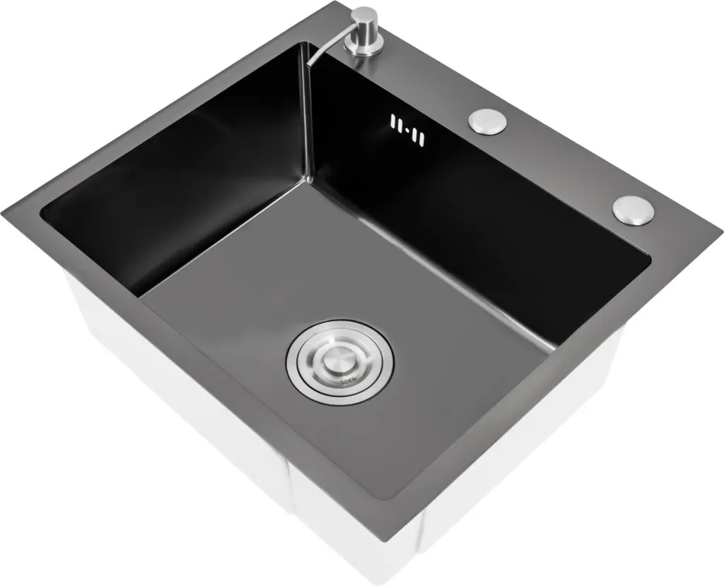 Lavello Cucina 1 Vasca Acciaio Inox AISI 304 - Scarico Rapido Antigraffio - 5