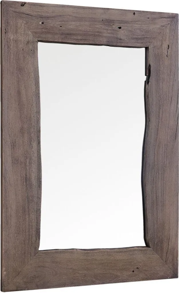 Miroir MASSIVMOEBEL24 100x70cm en Bois d'Acacia Laqué Marron #813