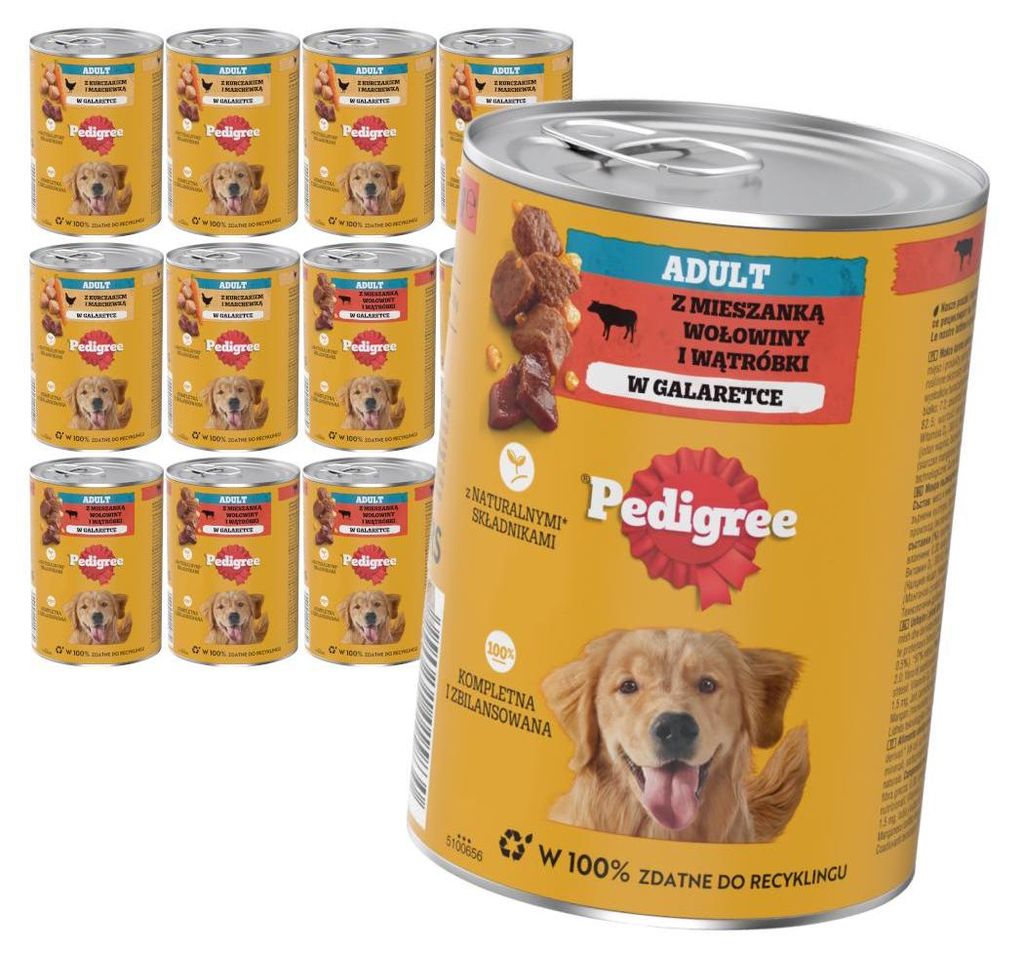 Pedigree Adult Nassfutter für Hunde, 12 x 400 g, gemischte Produktbild 
