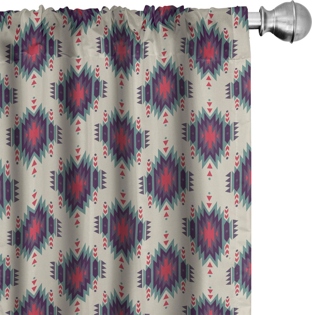 ABAKUHAUS Ikat Vorhänge, Gardinen, Aztekische Stammes- Verzierungs-sich wiederholende Motive peruanisches mexikanisches Kulturerbe themed, 2 Stüc...