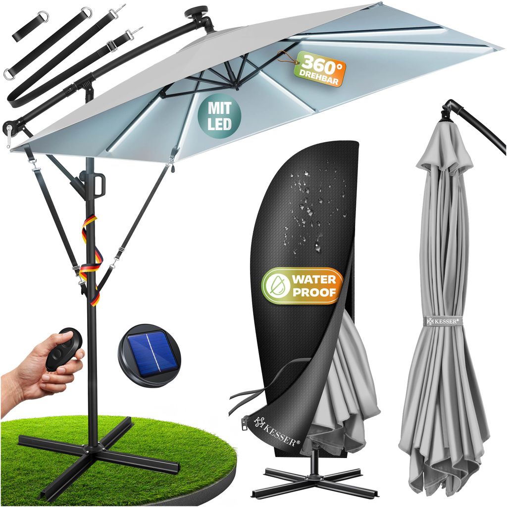 KESSER® Ampelschirm Holly Sonnenschirm Rechteckig mit und Produktbild 