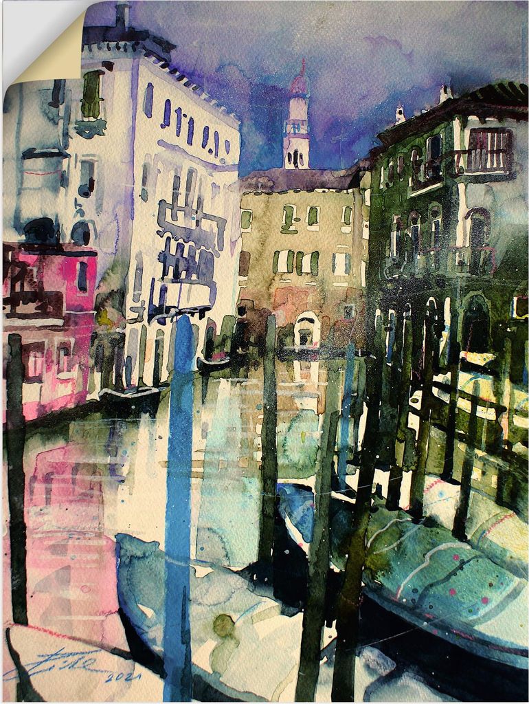 ARTland Wandbild, selbstklebend Venedig, Fondamenta Malcanton Größe: 30x40 cm