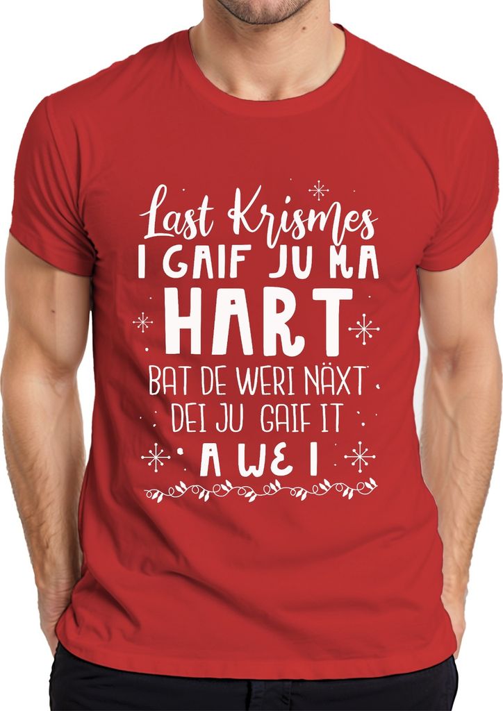 Last Christmas I Gave you my heart - Weihnachten Weihnachtsgeschenk Christmas Herren T-Shirt, Rot, L