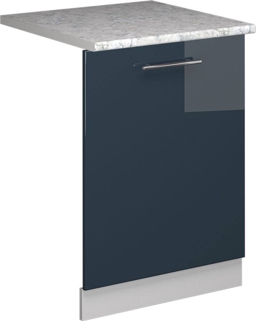 Vicco Geschirrspülblende Fame-Line, 60 cm , AP Marmor, Dunkelblau Hochglanz/Weiß