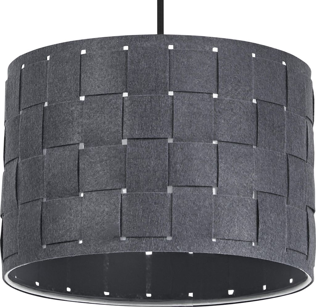 OSRAM Pendelleuchte Decor Felt Weaving grau aus Filz & Metall, E27, 280 mm Durchmesser, warme Lichteffekte durch gewebten Lampenschirm, nachhaltig ...