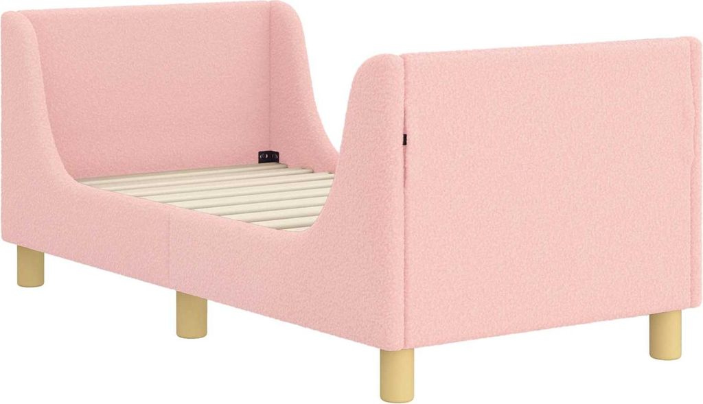 vidaXL Kinderbettgestell mit Kopfteil Rosa 70 x 140 cm Schafstoff