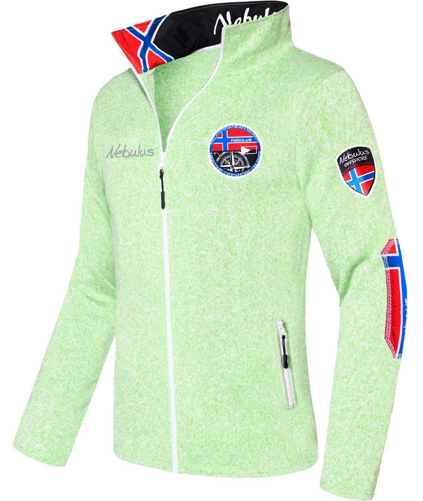 Nebulus Fleecejacke FLENN Herren, warme Fleece Jacke, mit langem Full-Zip Reißverschluss, P4632 - Herren, limettengrün, L