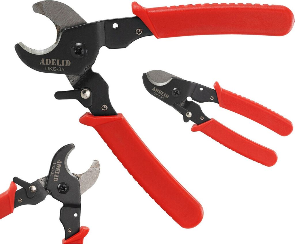Kabelschneider Profi Kabelschere Drahtschneider für Aluminium-/Kupferkabel 35mm² Rot