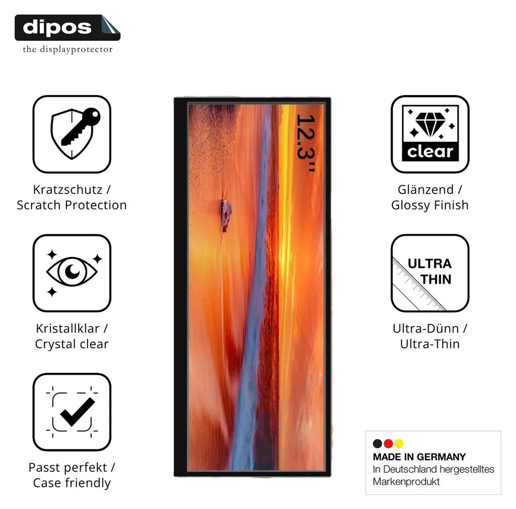 2x Film de protection d'écran pour Prechen HD-123 12.3 pouces clair