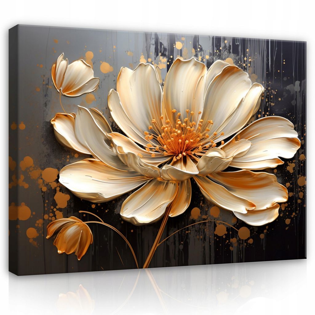 Leinwandbilder Abstrakt Lilia Blumen 20D Effekt 20x20 cm XXL Modern Canvas  Bild auf Leinwand Bilder Leinwandbild Wandbilder Wohnzimmer Schlafzimmer