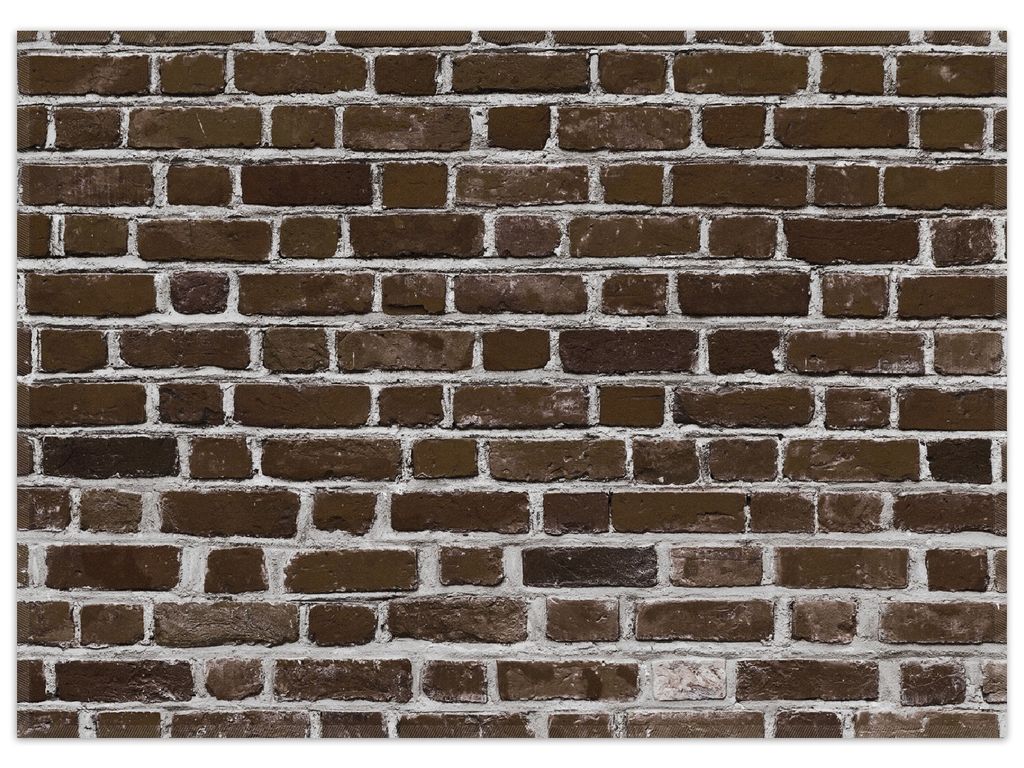Wallario Premium Teppich, Größe 50 x 70 cm, Ziegelsteinwand in braun - Backsteine