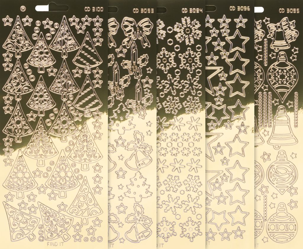 VBS Reliefsticker-Set "Xmas" Gold