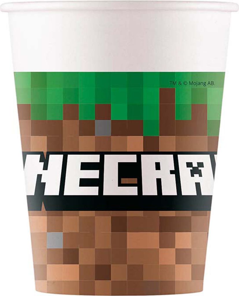 Minecraft - 8 Pappbecher - 200 ml Produktbild 