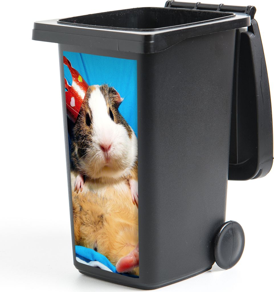 MuchoWow Mülltonnenaufkleber Meerschweinchen - Lustig - Krone - Kinder - Jungen - Mädchen - Kind 44x98 cm - Containeraufkleber - Aufkleber - M...