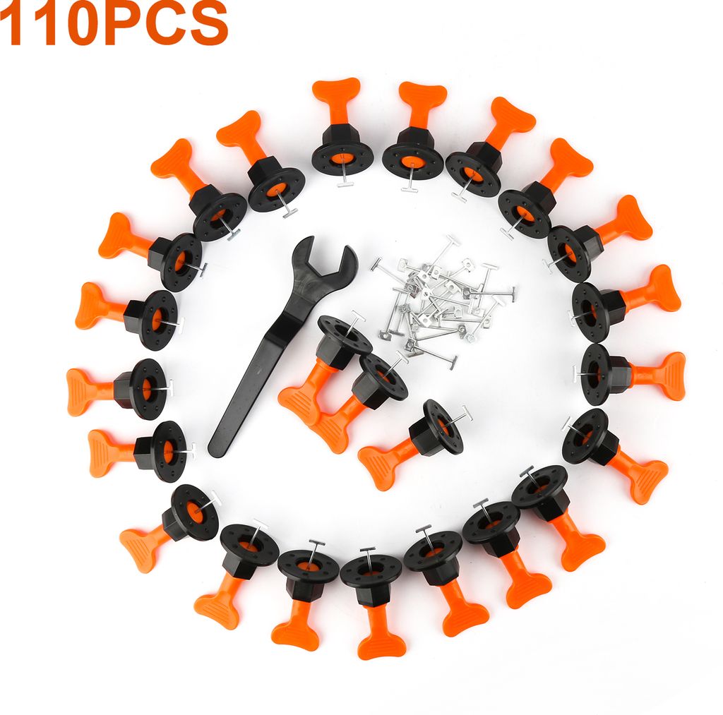TolleTour Fliesen Nivelliersystem, 110 teiliges Fliesen Nivellier Kit Clip Tile, Fliesen Nivelliergerät mit Spezialschlüssel, Fliesen-Nivellierun...