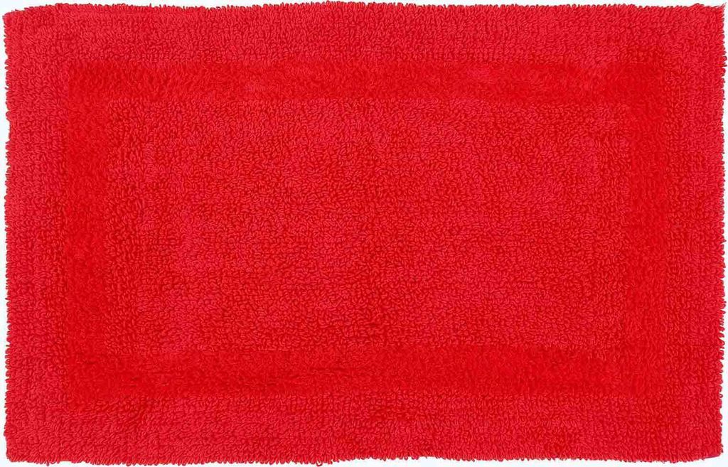 HOMESCAPES Badematte rot 50x80 cm aus 100% Baumwolle Produktbild 