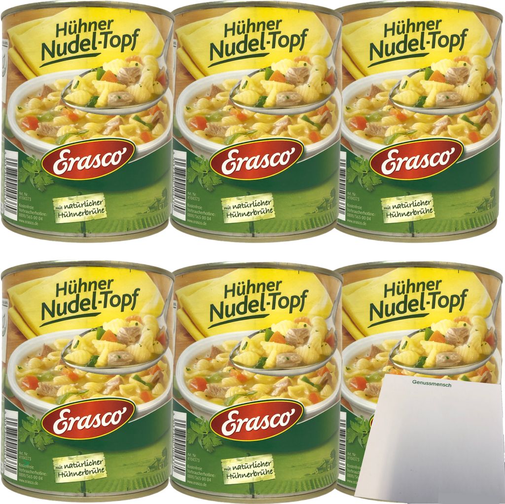 Erasco Hühner-Nudeltopf mit natürlicher Hühnerbrühe 6er Produktbild 