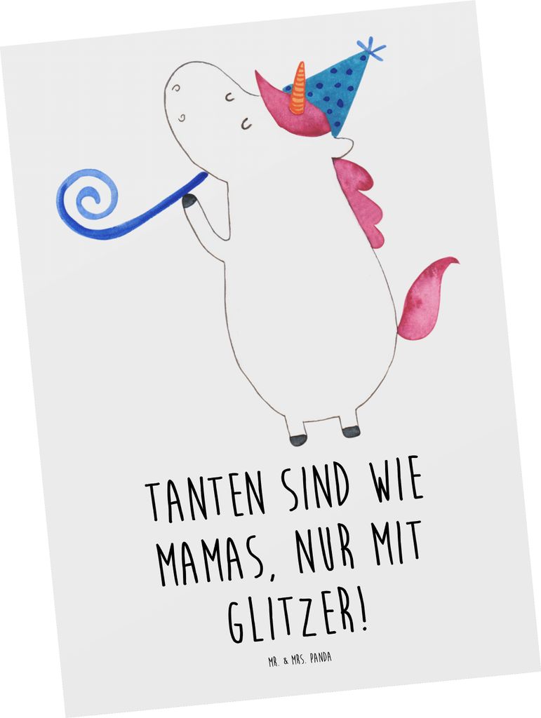 Mr. & Mrs. Panda Grußkarte Glitzernde Tante - Weiß - Geschenk, Spaß, persönliche Erinnerungen, Familienmitglieder, Ansichtskarten, Ansichtskart...