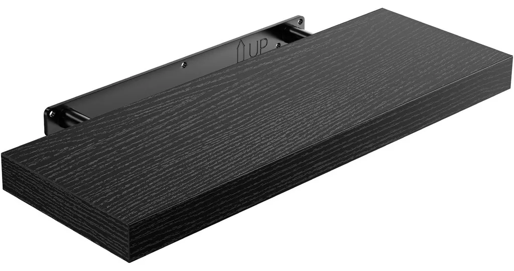Étagère murale noire 40x14 cm - Moderne et décorative, capacité 10 kg