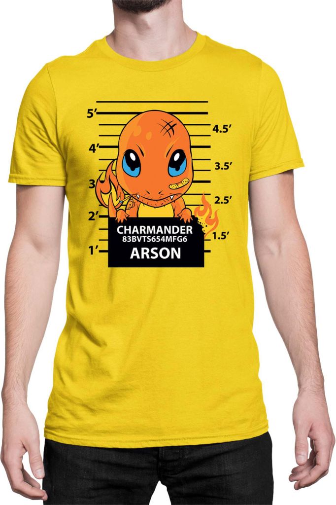 Herren T-Shirt Japan Manga Anime Comics Pokemon 023, Man L / Gelb