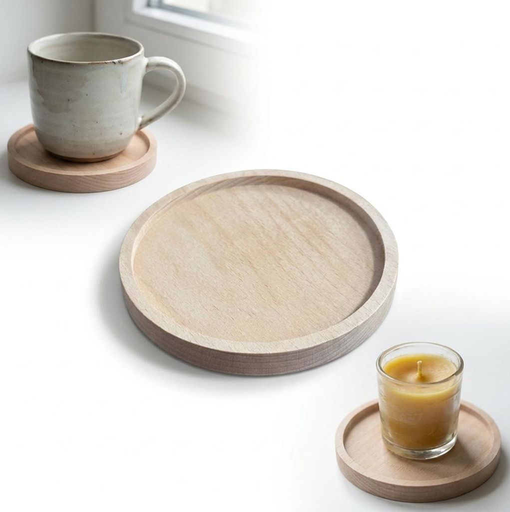 SOSTIENO IN LEGNO di faggio, 11 cm, grezzo, rotondo, per Immagine del prodotto 