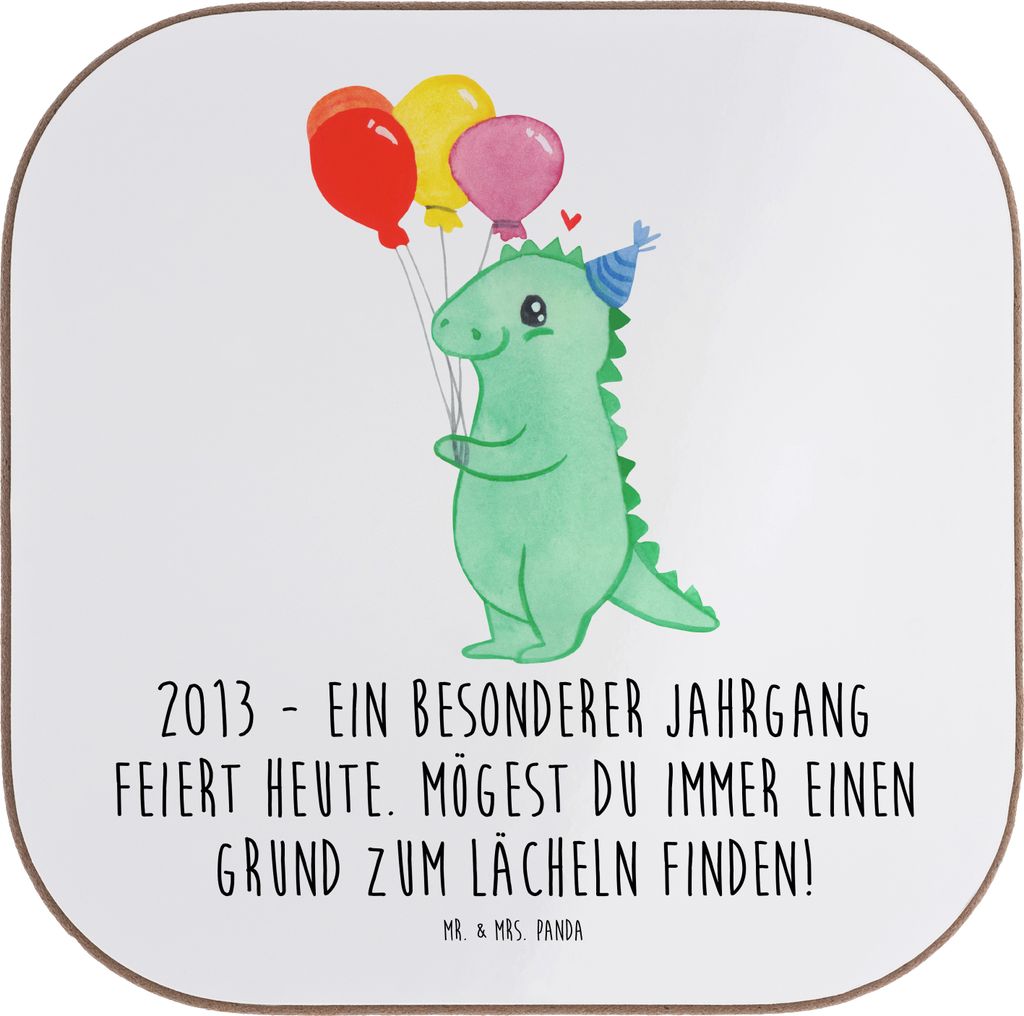Mr. & Mrs. Panda Untersetzer für Gläser 2013 Geburtstag Freude - Weiß - Geschenk, Geburtstagsgeschenk, Coaster, gläseruntersetzer, Glückwunsch...