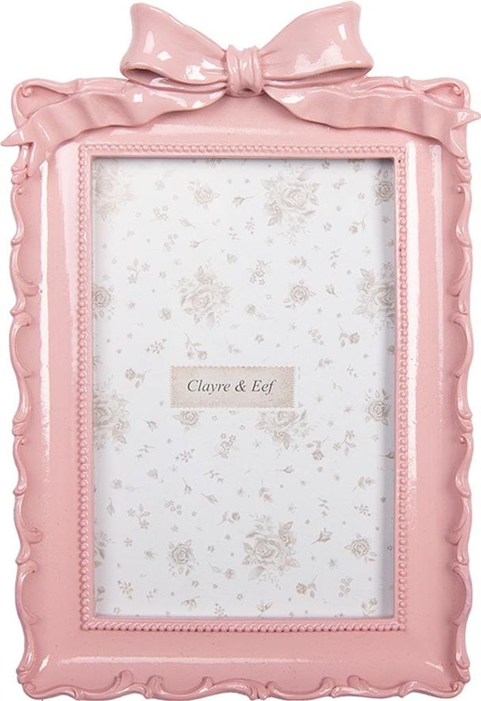 Clayre & Eef Bilderrahmen 10x15 cm Rosa Kunststoff Produktbild 
