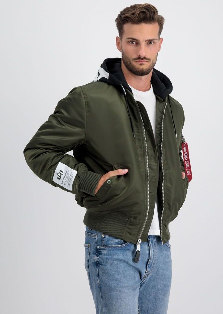 ALPHA INDUSTRIES MA-1 ZHP Herren Bomberjacke mit Kapuze