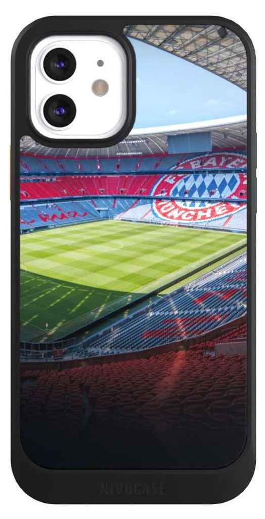 NIVOCASE Hülle für Apple iPhone 12 Handyhülle NIVOcore Case Schwarz FC Bayern München FCB Stadion
