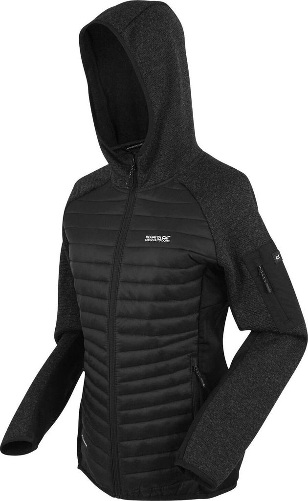 Regatta Strickfleece Hybrid Jacke für Damen Newhill, Farbe:Schwarz, Größe:44