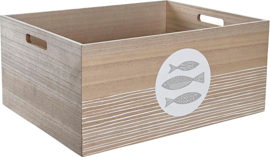 Dekorative Box DKD Home Decor natürlich Holz MDF Spiralen Mediterraner 50 x 40 x 22,5 cm