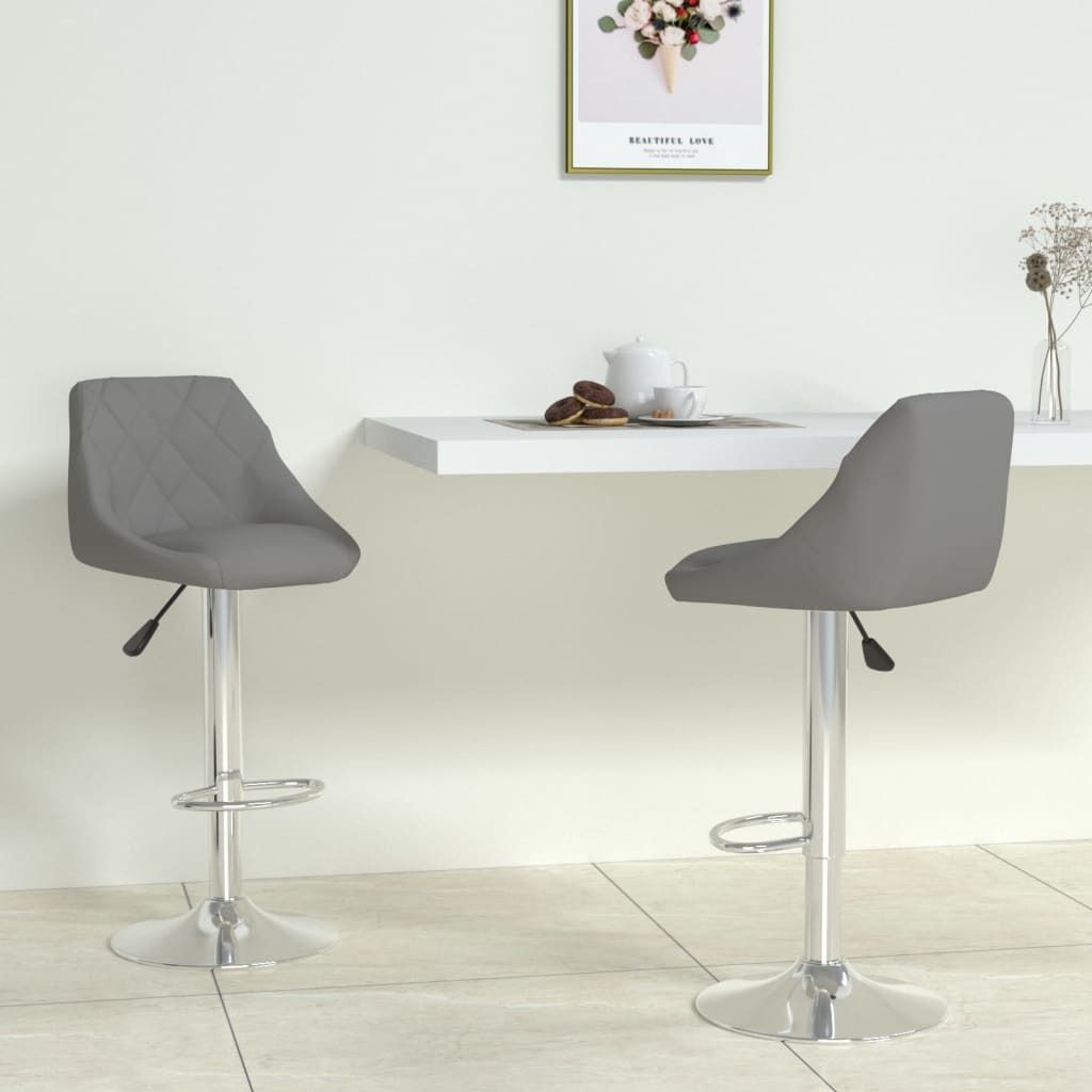 Barhocker 2 Stk. Grau Kunstleder , Barhocker Design 2024