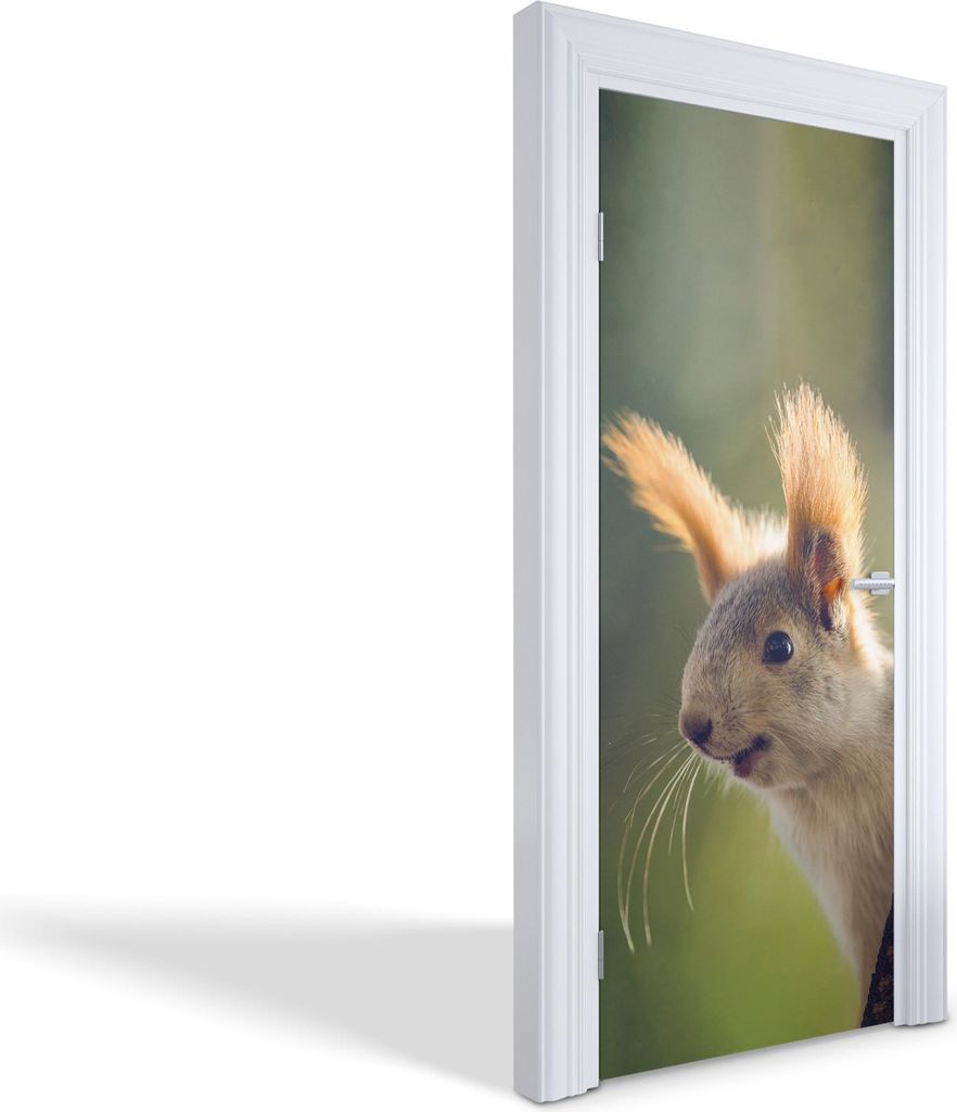 Türaufkleber Innentüren Selbstklebende Kreativ Wandsticker - Eichhörnchen mit Ohren - 75 x 205 cm