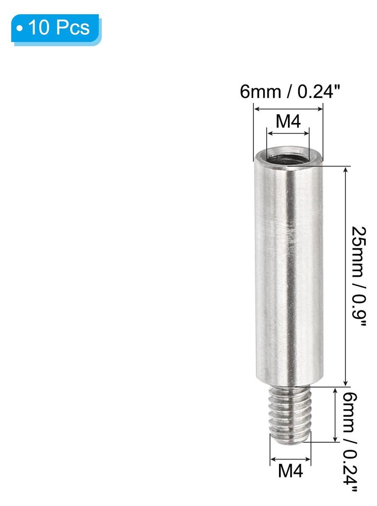 M4x25+6mm Abstandshalter Schrauben Verl?ngerung Stifte 10 Stš¹ck Edelstahl Gewindehš¹lse Abstandsbolzen Schrauben Ersatz fš¹r Binden Nachfš...